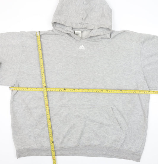 Adidas Men's Grey Pullover Hoodie Size L Sports Fleece