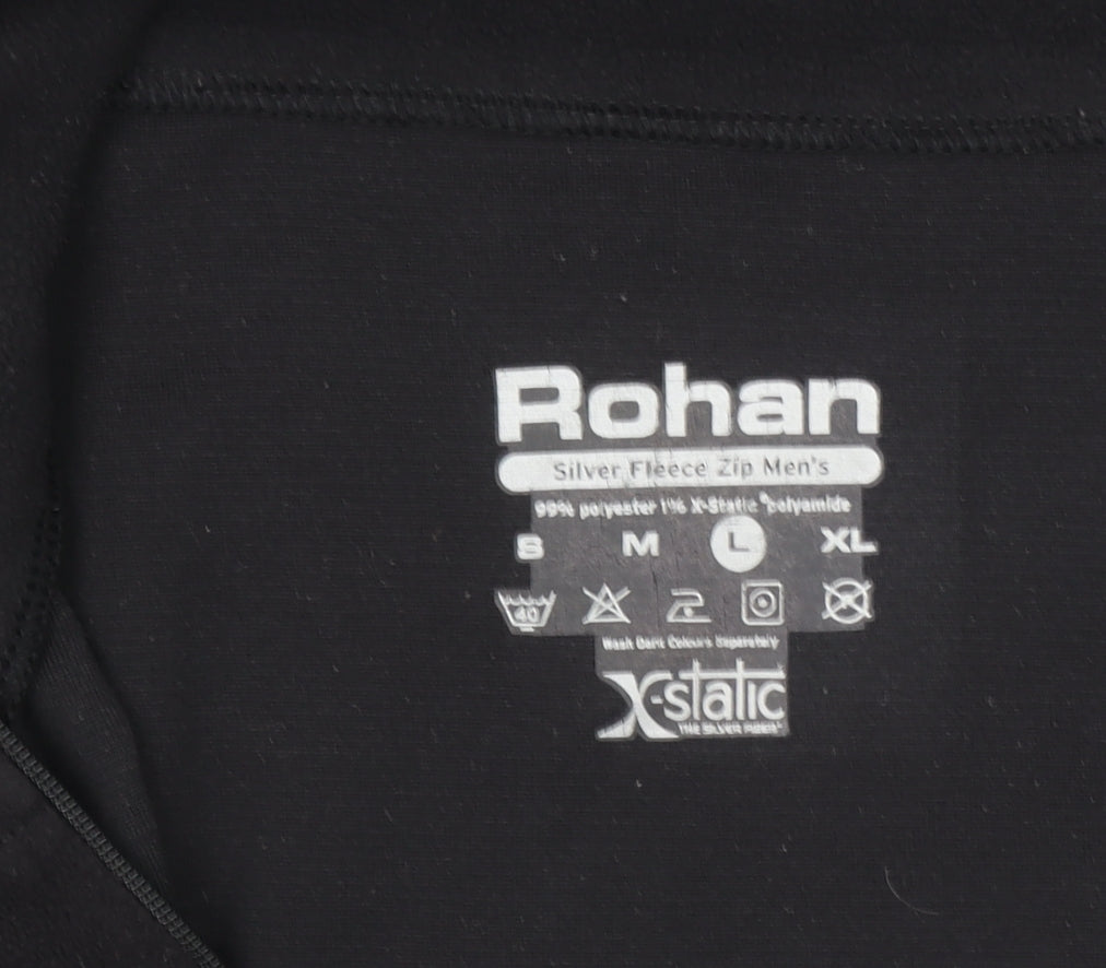 Rohan Men's Black Silver Fleece 1/2 Zip Sweatshirt Size L