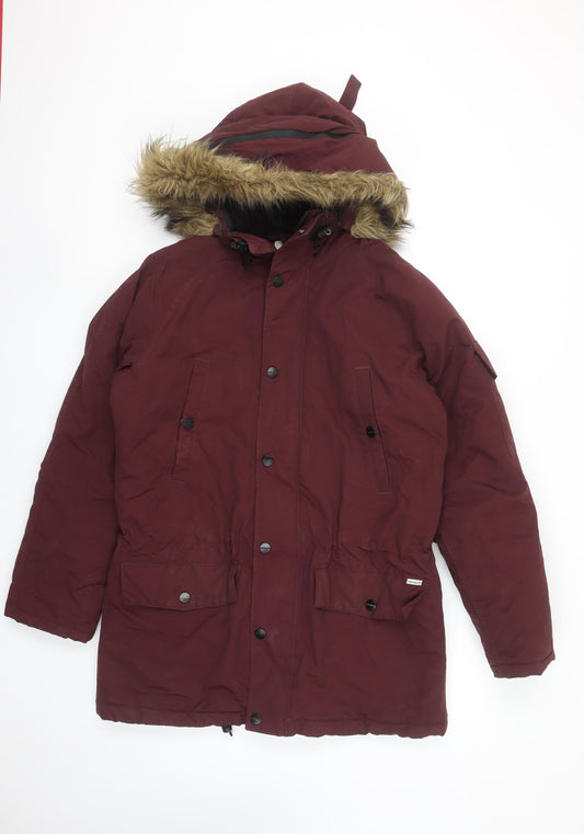 Carhartt Men’s Red Anchorage Parka M Hooded Lined Winter Coat