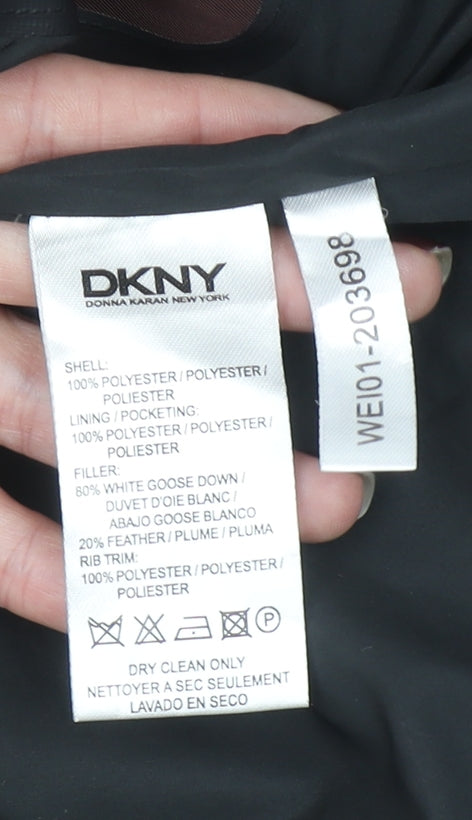 DKNY Women’s Brown Bomber Jacket XS Down Filled Casual Zip Style