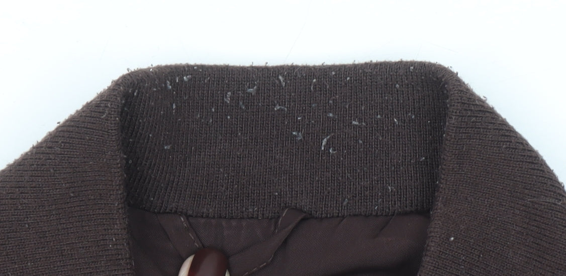 DKNY Women’s Brown Bomber Jacket XS Down Filled Casual Zip Style