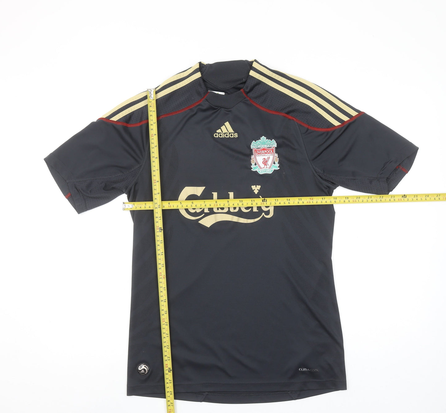 Adidas Mens Small Black Liverpool FC Retro Football T-Shirt