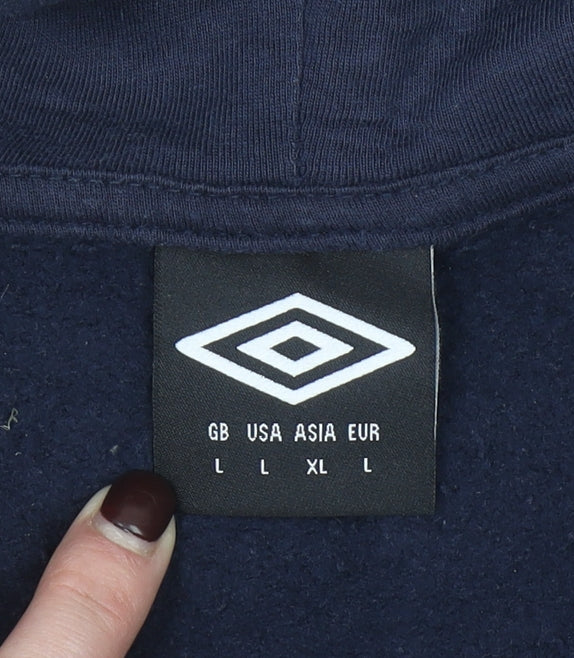 Umbro Mens Blue Full Zip Hoodie Size L Sportswear