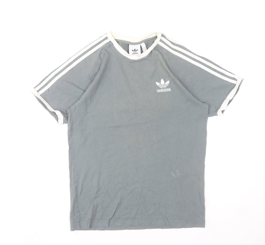 Adidas Women’s Grey Ringer T-Shirt Size S Short Sleeve Crew Neck