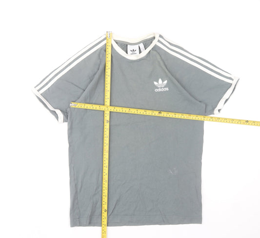 Adidas Women’s Grey Ringer T-Shirt Size S Short Sleeve Crew Neck