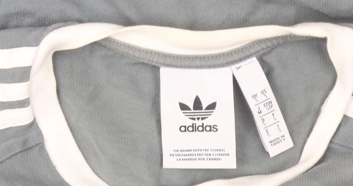 Adidas Women’s Grey Ringer T-Shirt Size S Short Sleeve Crew Neck
