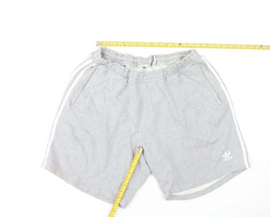 adidas Men's Grey 2XL Sweat Shorts with Drawstring Waist