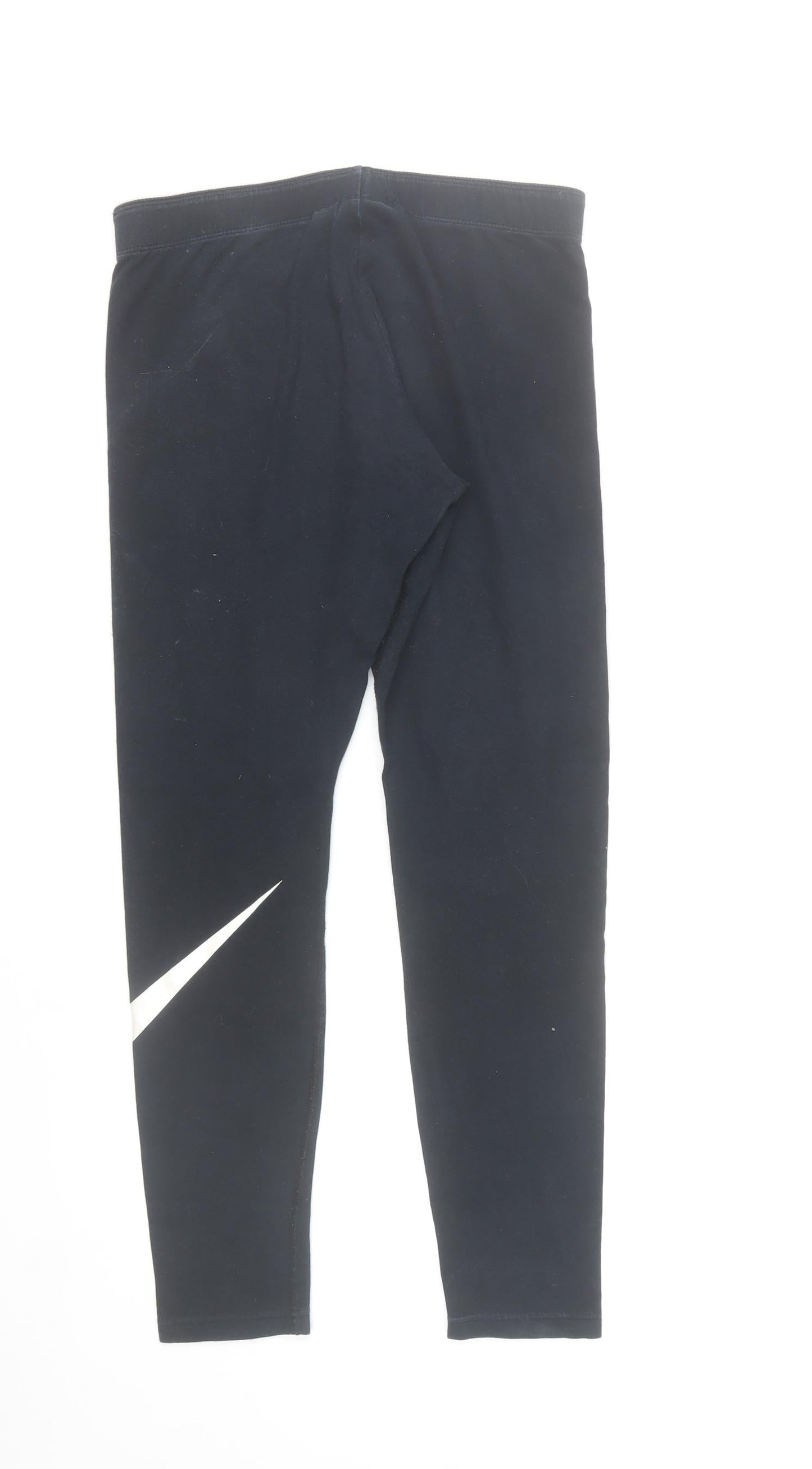 Nike Women Black Ankle Leggings M Stretch Cotton Activewear