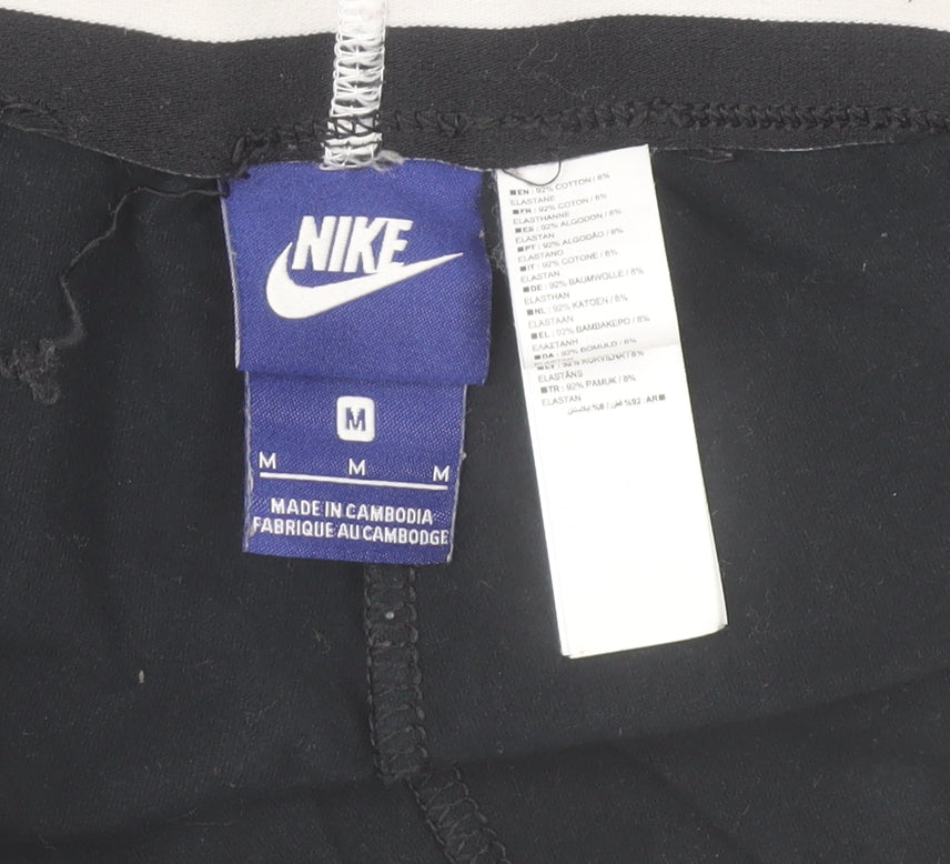 Nike Women Black Ankle Leggings M Stretch Cotton Activewear