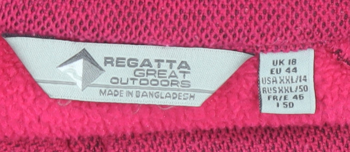 Regatta Womens Pink Fleece Full Zip Jacket Size 18 Outdoor Casual