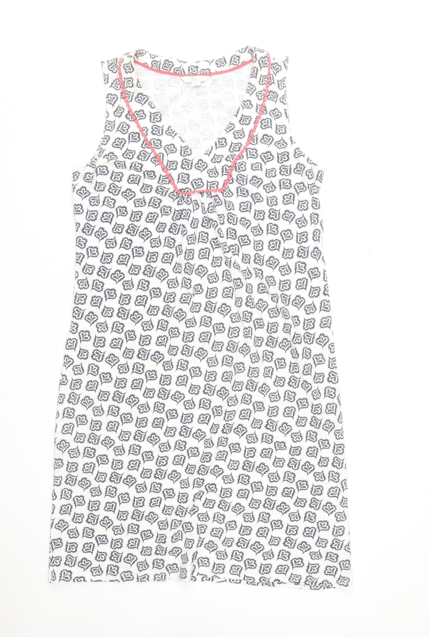 Boden Women’s White Floral Cotton Sleeveless Tank Dress Size 12