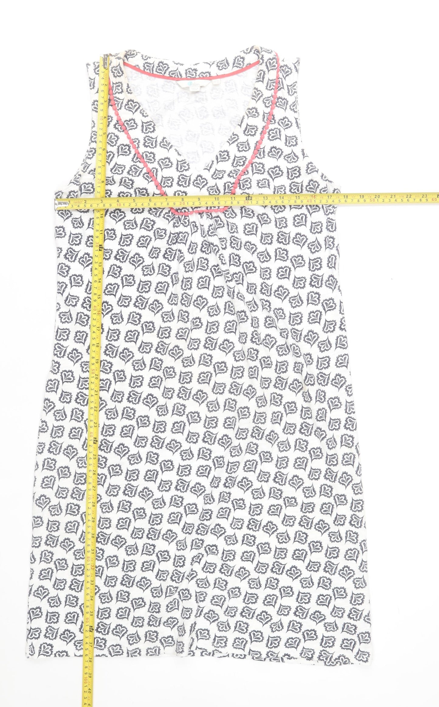 Boden Women’s White Floral Cotton Sleeveless Tank Dress Size 12