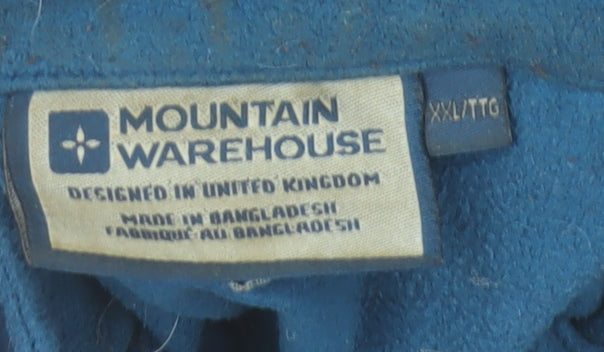 Mountain Warehouse Men's Blue 2XL Fleece 1/4 Zip Pullover Sweatshirt