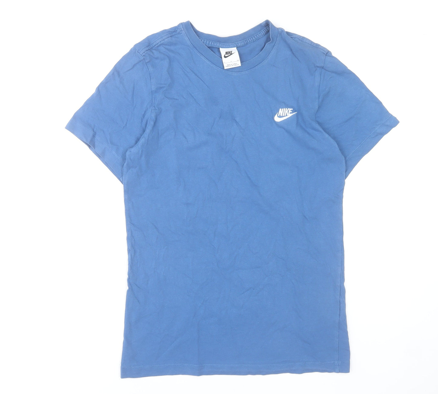 Nike Men's Blue Crew Neck Cotton Short Sleeve T-Shirt Size S