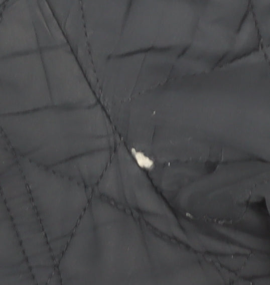 Joules Womens Blue Quilted Mid-Length Jacket Size S Polyester Zip