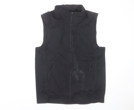 Nike Men’s Black Softshell Bodywarmer Gilet Size S Lightweight Zip Vest