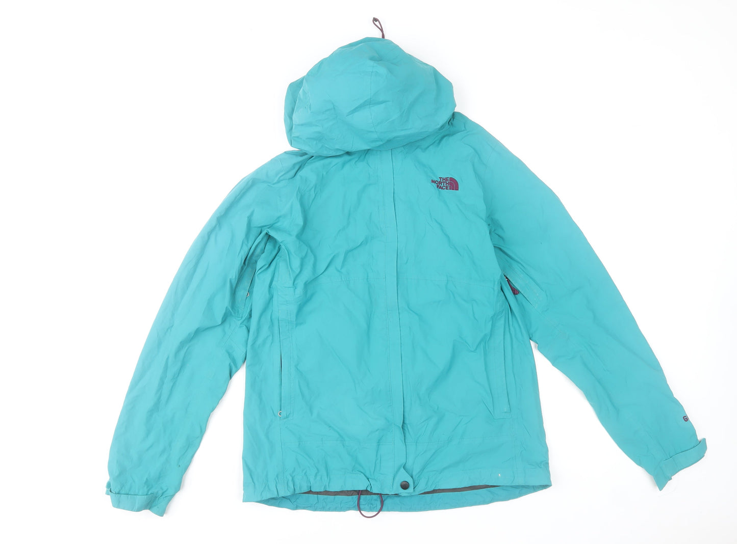 The North Face Womens Blue Waterproof Hooded Rain Jacket Size M