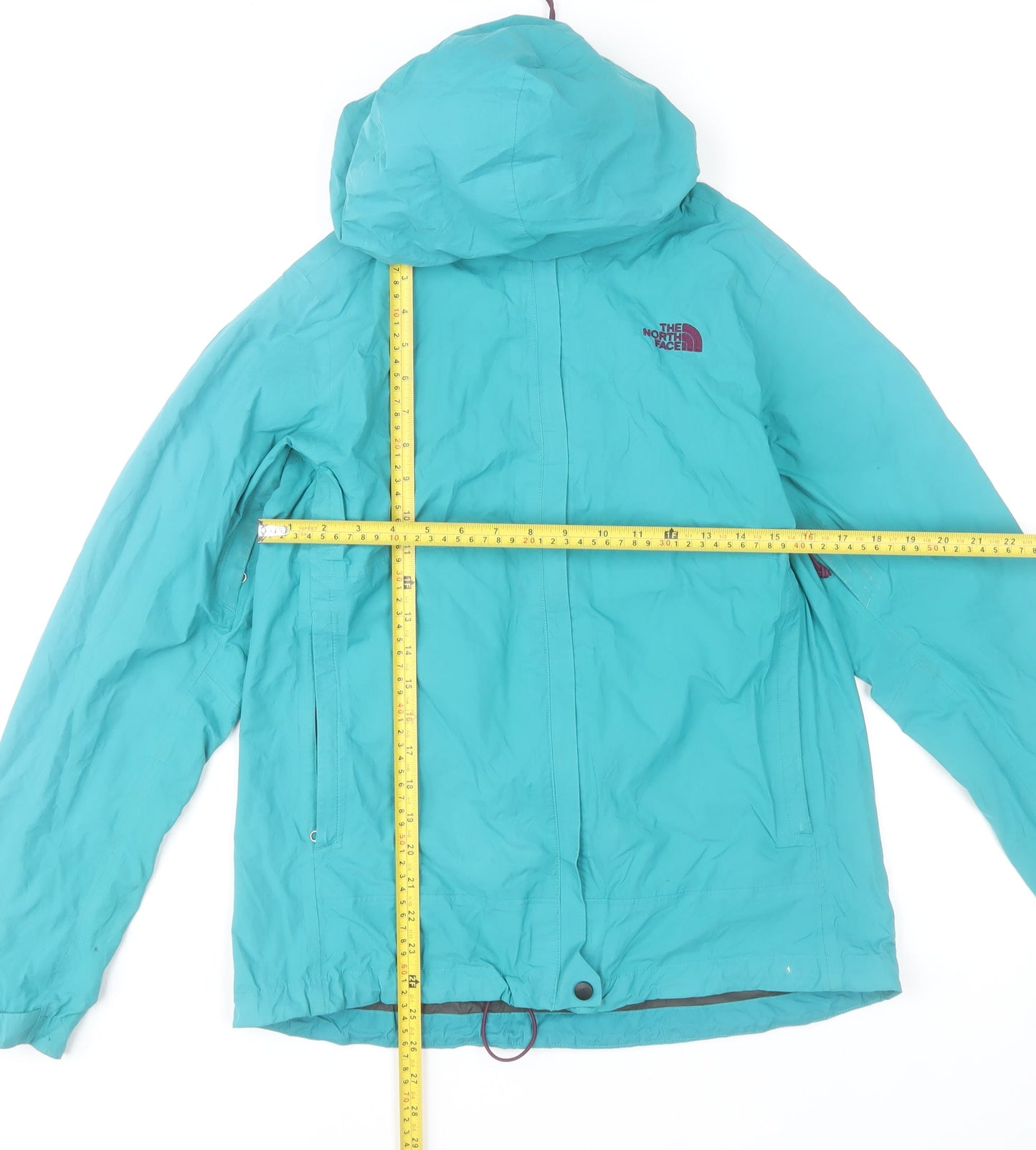 The North Face Womens Blue Waterproof Hooded Rain Jacket Size M