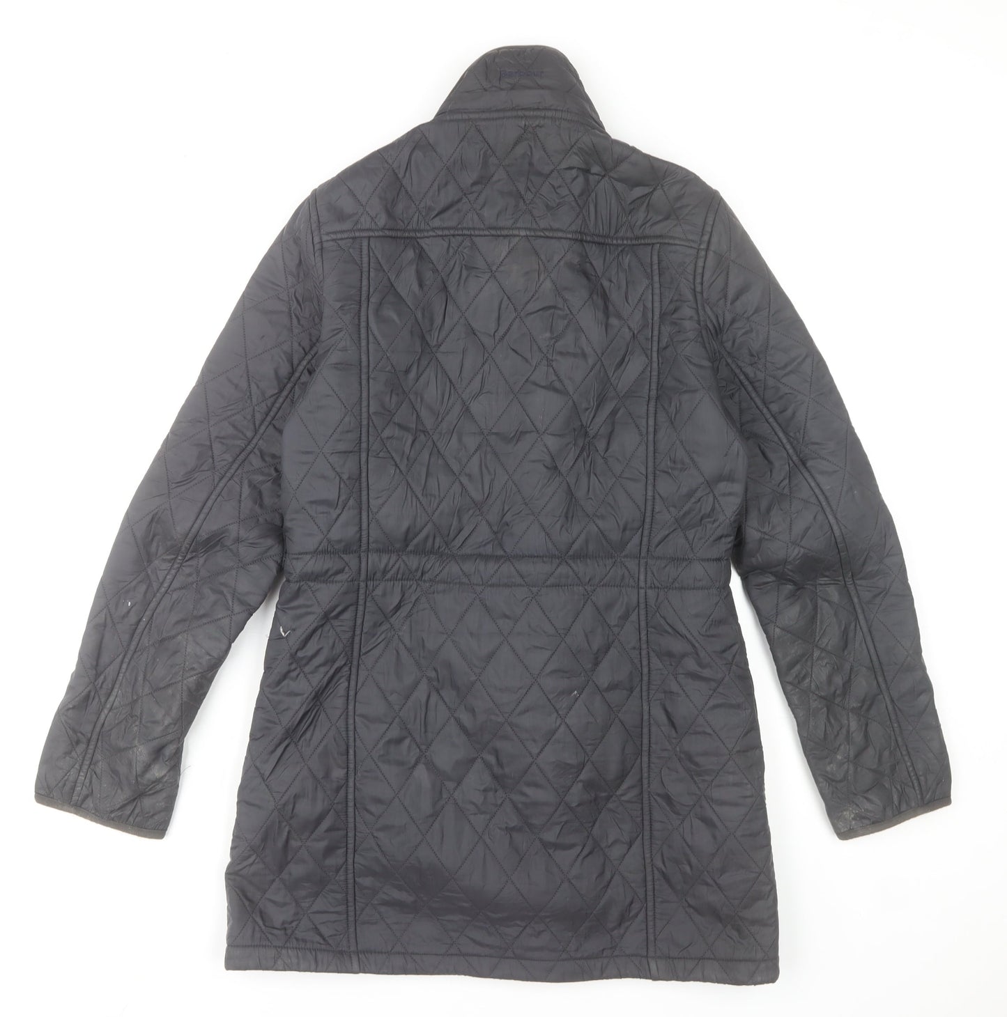 Barbour Women Black Quilted Mid-Length Jacket UK 8
