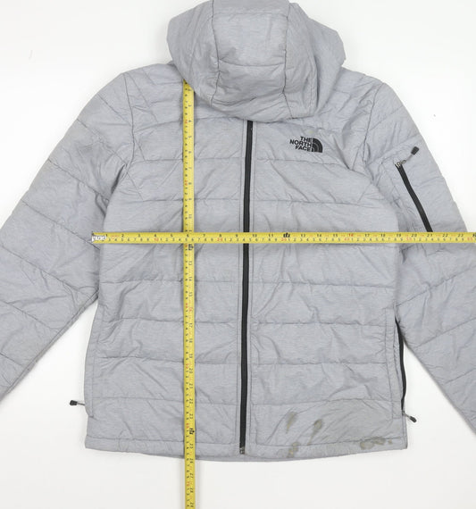 The North Face Men's Grey Puffer Jacket Hooded Size M
