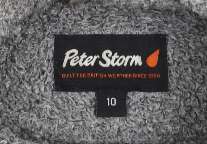 Peter Storm Women's Grey Fleece Full Zip Hooded Jacket Size 10
