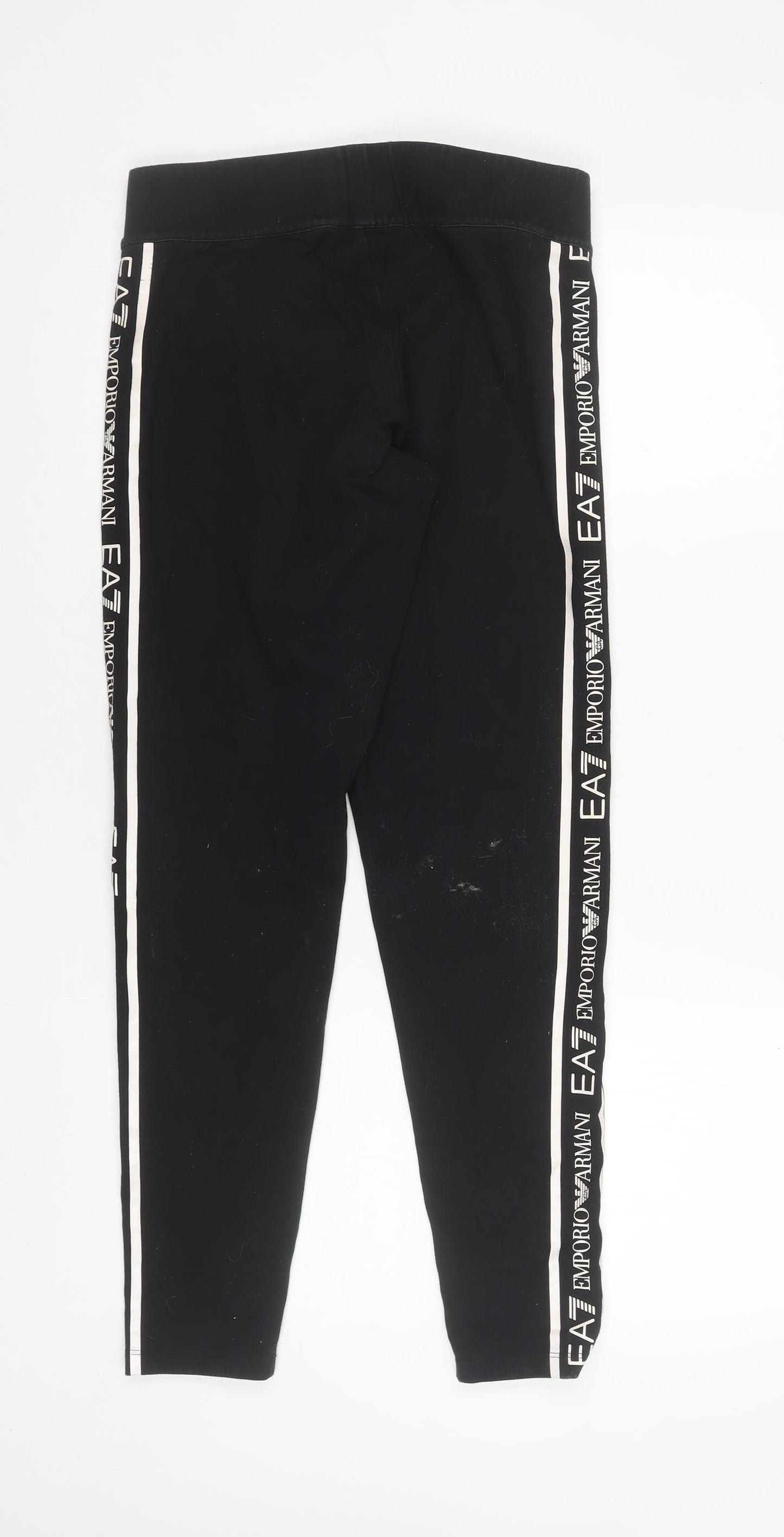 Emporio Armani EA7 Women's Black Side Stripe Cotton Stretch Leggings Size S
