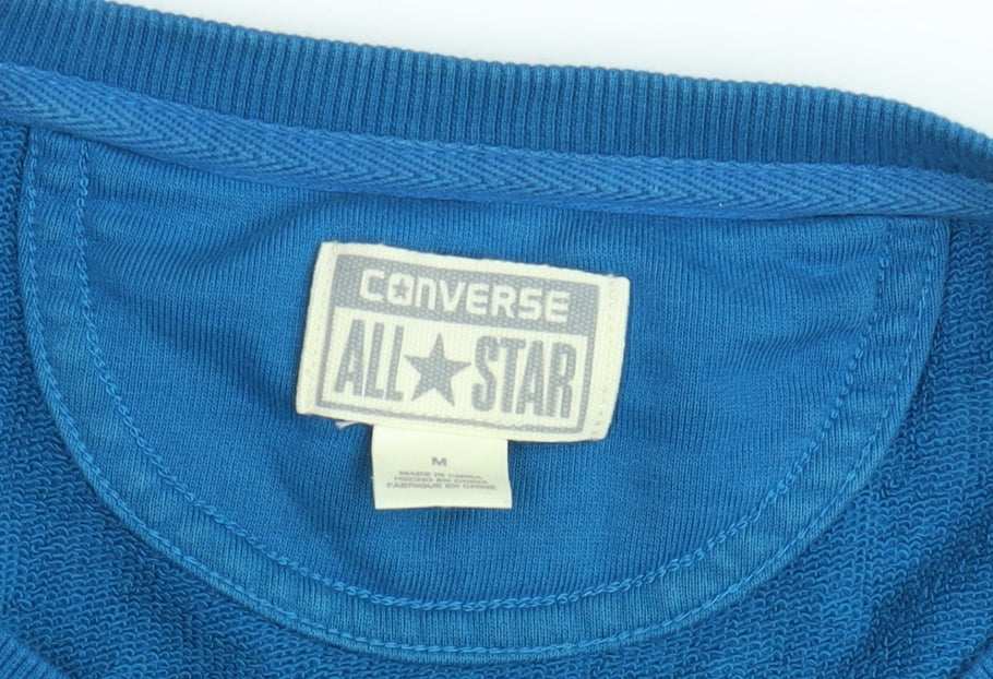 Additional view of Converse boys’ blue pullover sweatshirt m crew neck long sleeve logo cotton