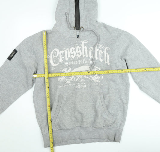 Crosshatch Grey Graphic Pullover Hoodie Womens Large