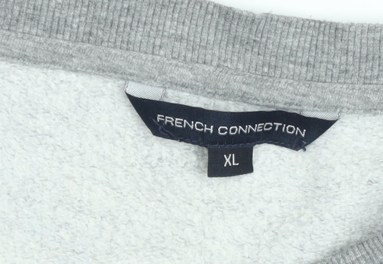 Additional view of French Connection Women Grey XL Cotton Crew Neck Sweatshirt