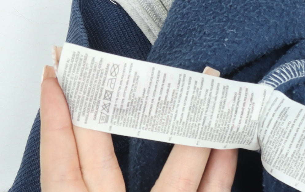 Lee Cooper Men's Grey & Navy Full Zip Hoodie Size M