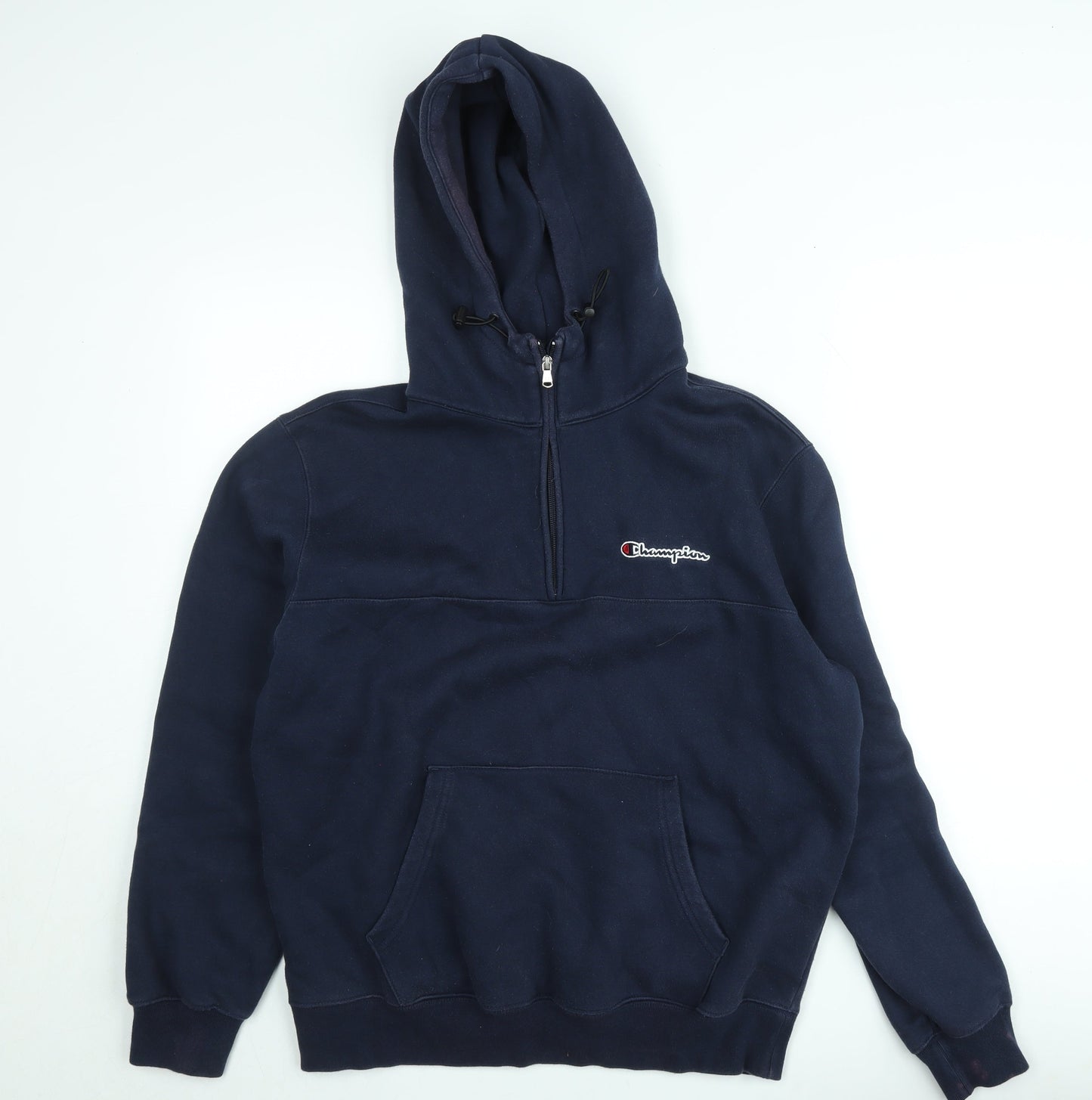 Champion Men’s Blue 1/2 Zip Hoodie Fleece Large Regular Fit