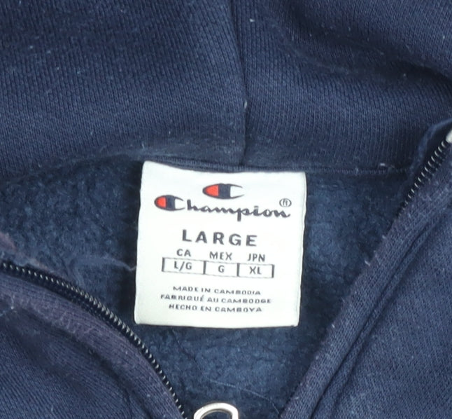 Champion Men’s Blue 1/2 Zip Hoodie Fleece Large Regular Fit