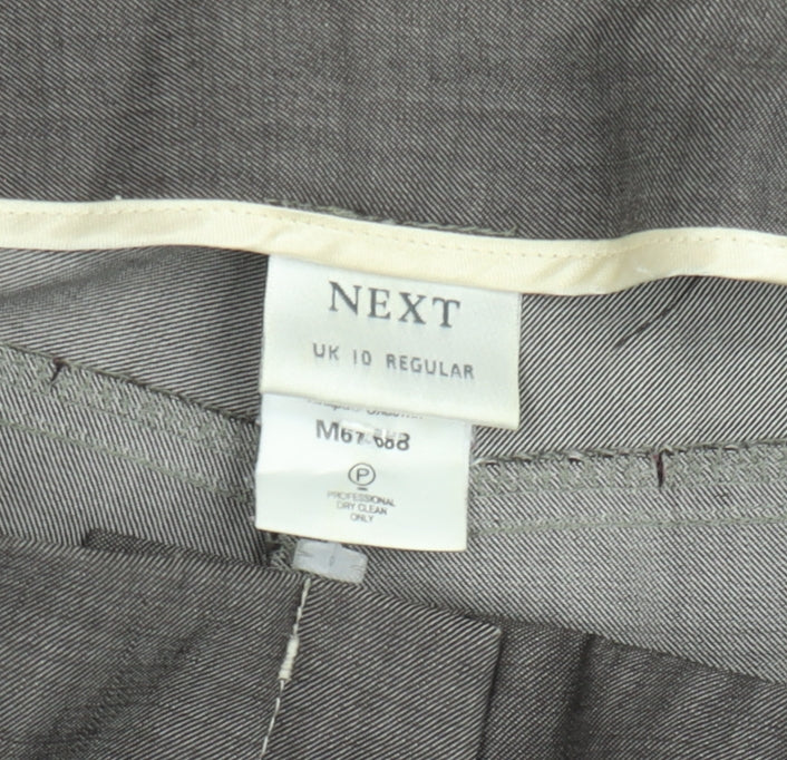 Next Men's Grey Regular Fit Wool Blend Dress Trousers Size 10
