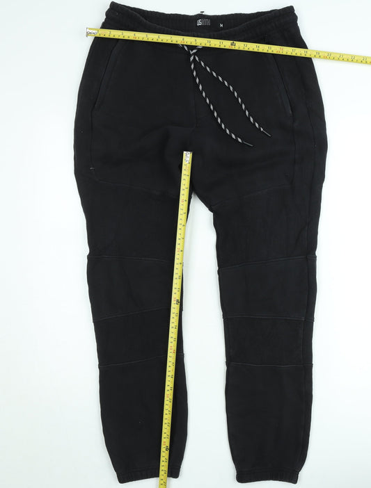 USATH Mens Black Fleece Jogger Trousers Size M Regular Fit Activewear