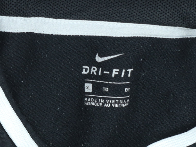 Nike Womens Black Full Zip Hoodie XL Dri-FIT Hooded Sweatshirt