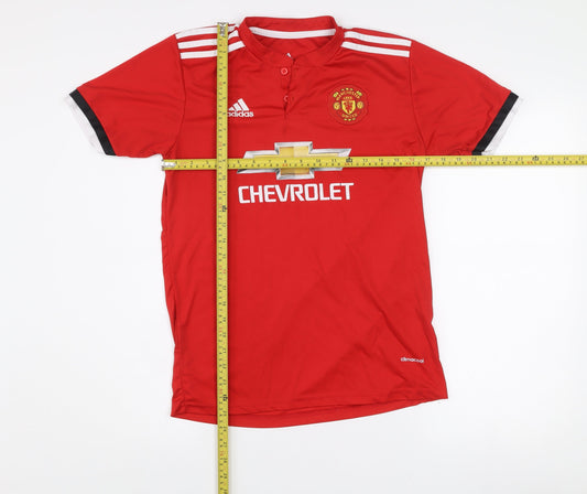 Adidas Mens Red Manchester United Football Jersey Size M Climalite