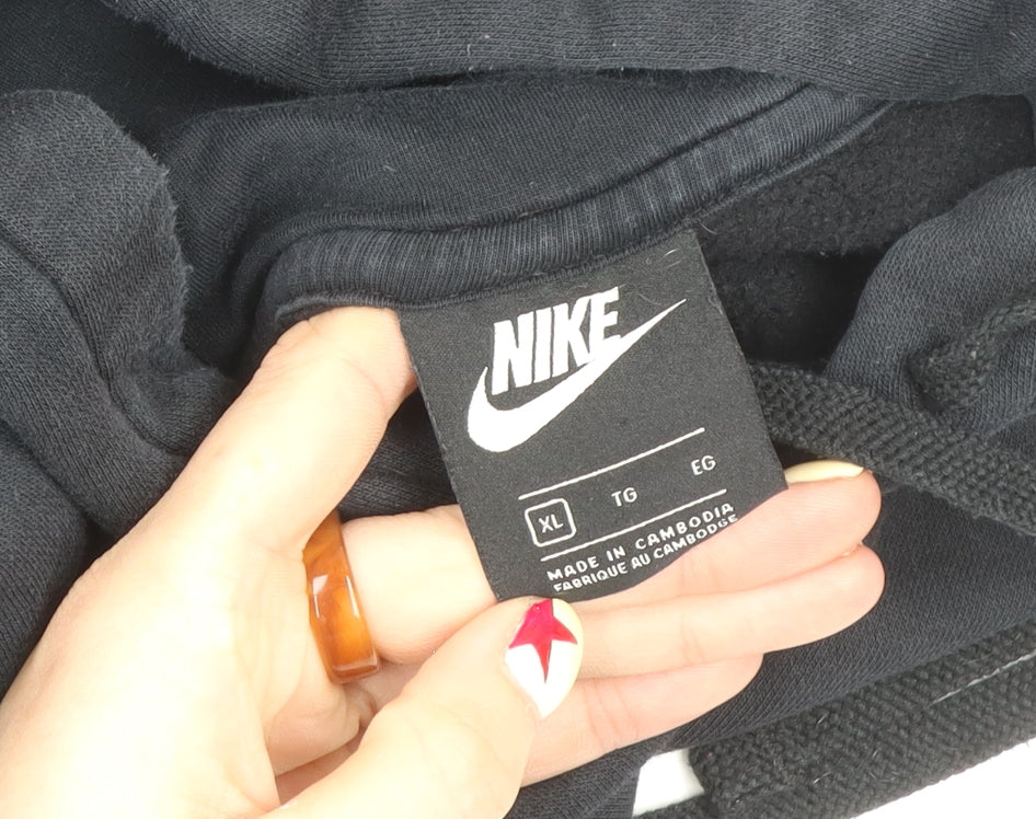 Nike Men's Black XL Pullover Hoodie Regular Fit Fleece Sweatshirt