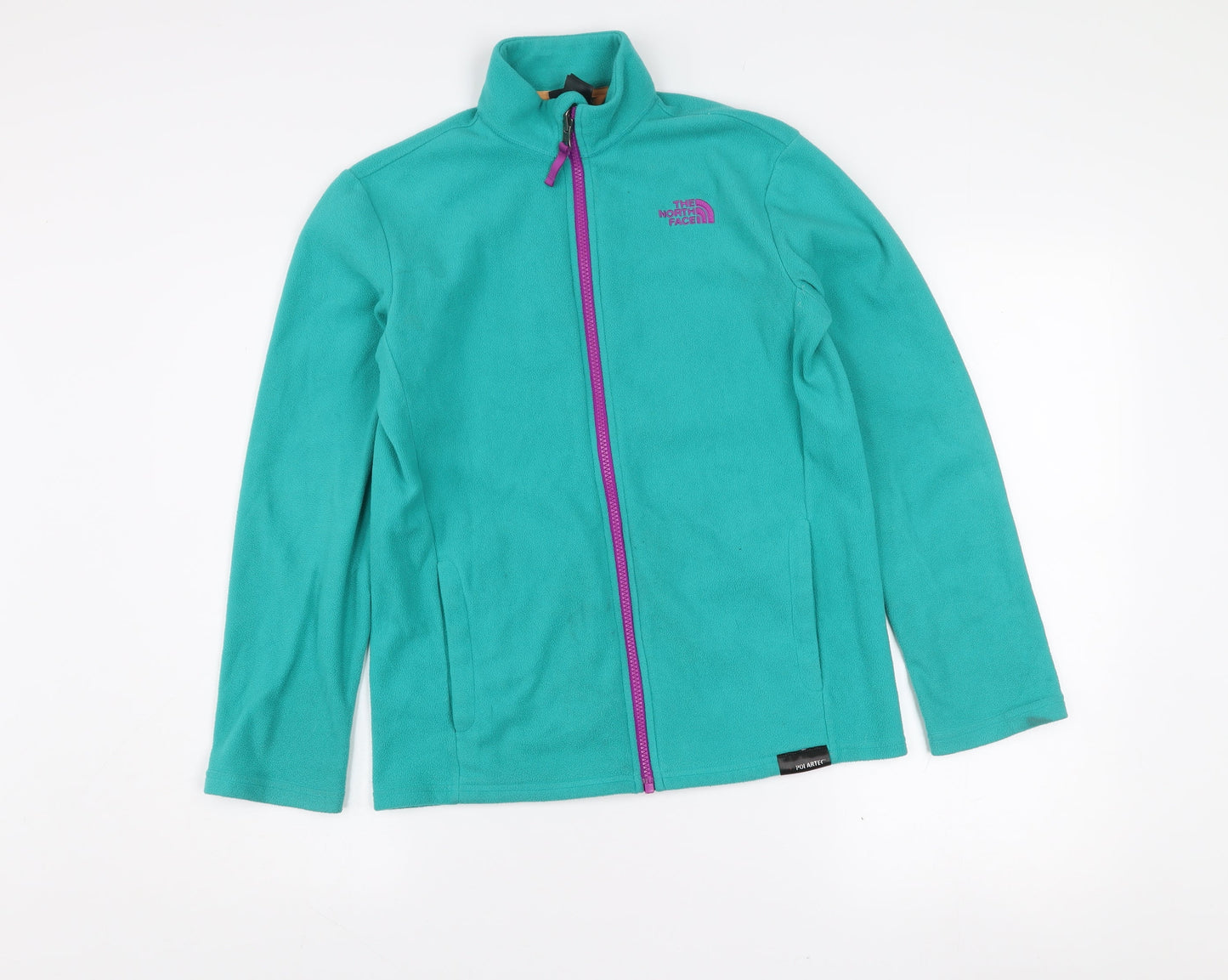 The North Face Teens Green Fleece Full Zip Jacket Size L