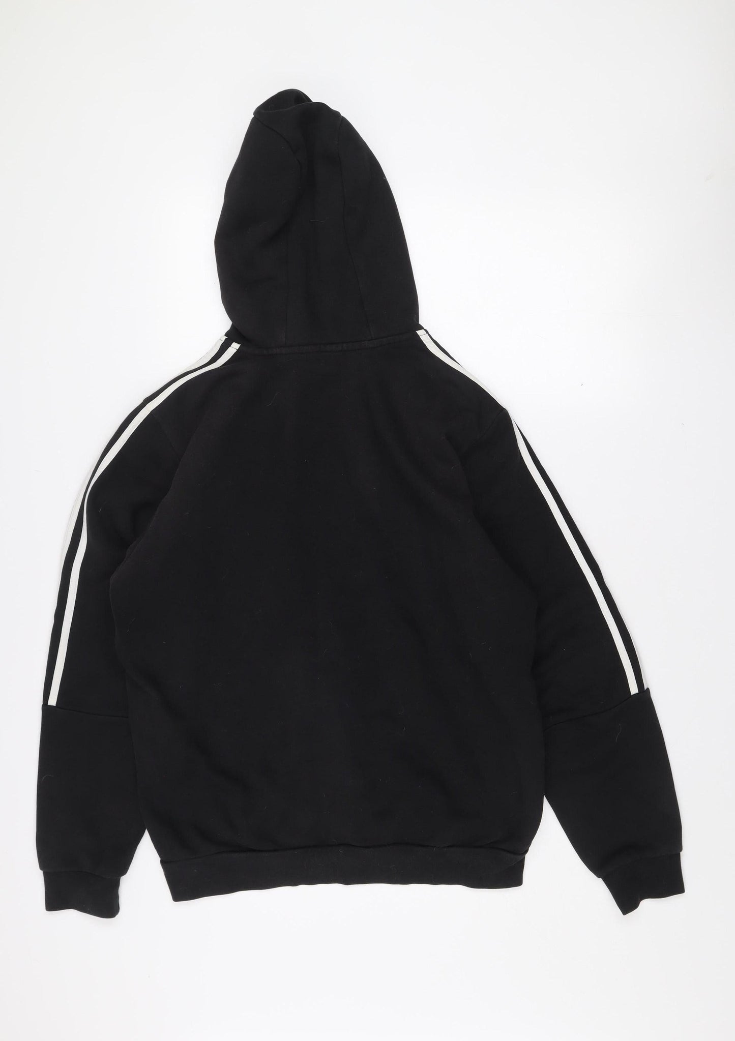 Adidas Mens Black Pullover Hoodie Medium Logo Sports Fleece