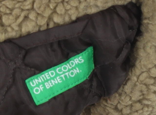Additional view of United Colors of Benetton boys’ brown check wool blend coat 12-18 months