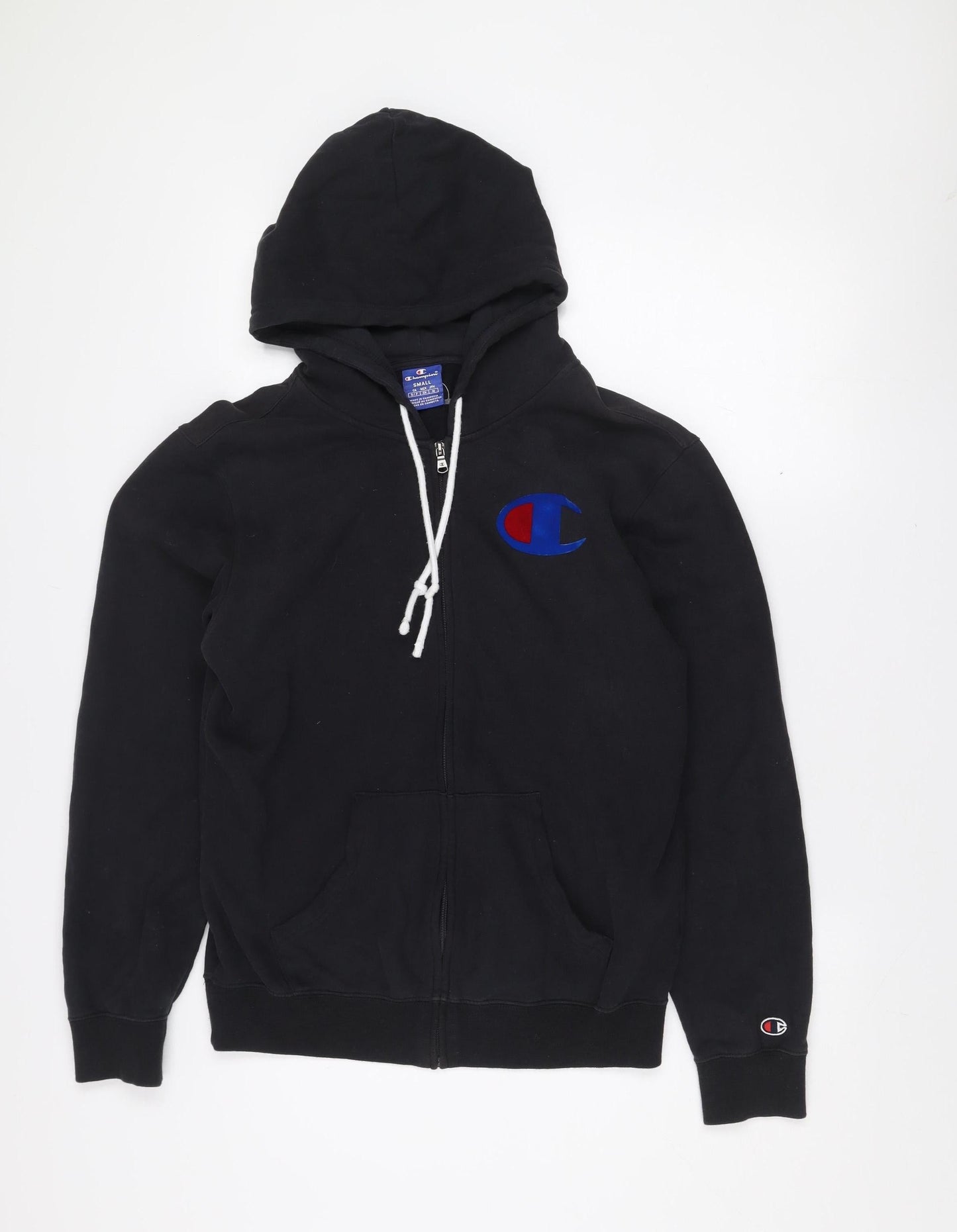 Champion Men's Black Small Full Zip Hooded Cotton Jacket