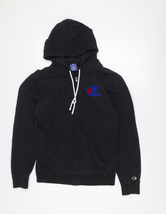 Champion Men's Black Small Full Zip Hooded Cotton Jacket
