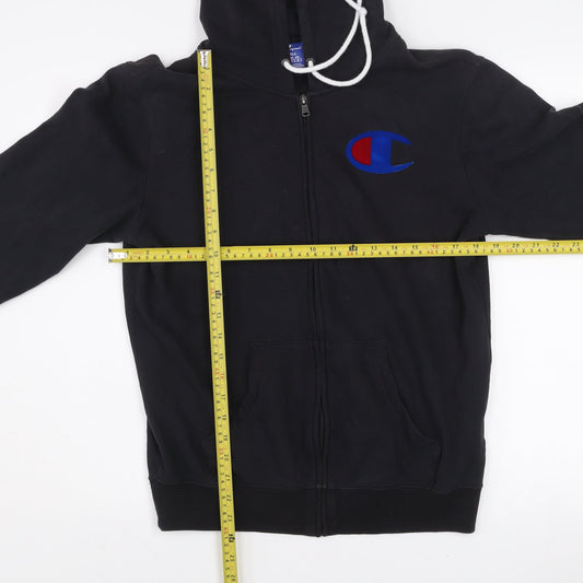 Champion Men's Black Small Full Zip Hooded Cotton Jacket