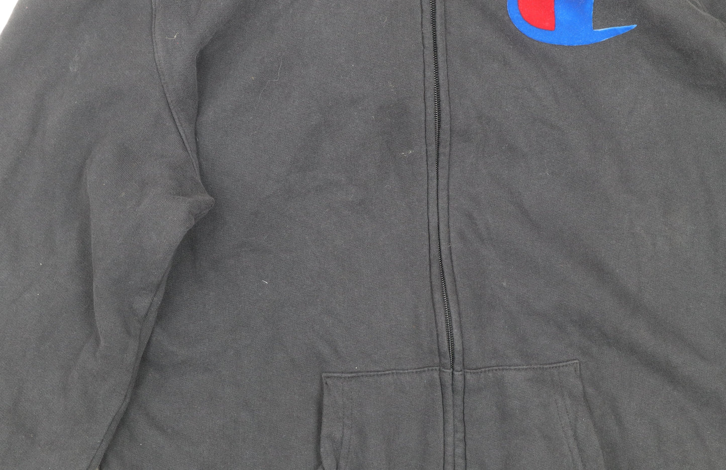 Champion Men's Black Small Full Zip Hooded Cotton Jacket
