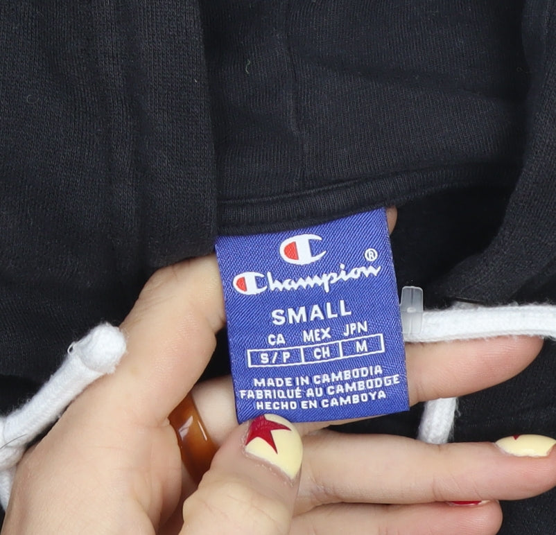 Champion Men's Black Small Full Zip Hooded Cotton Jacket