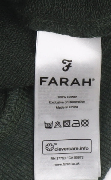 Farah Men's Green Crew Neck Cotton Sweatshirt Size S