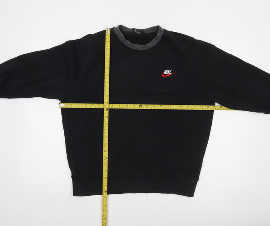 Nike Men's Black Crew Neck Sweatshirt M Fleece Pullover Logo
