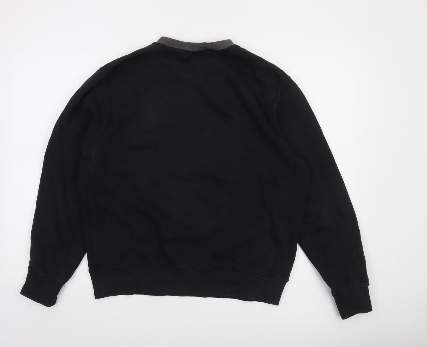 Nike Men's Black Crew Neck Sweatshirt M Fleece Pullover Logo