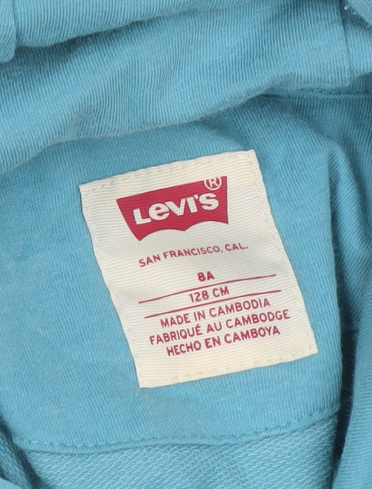 Levi's Boys Blue Pullover Hoodie Size 8 Years Cotton Blend