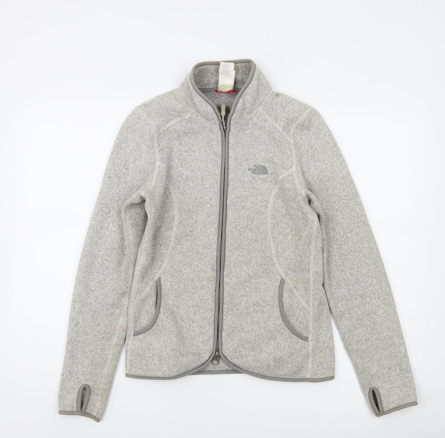 The North Face Women Grey Fleece Full Zip Jacket Size S
